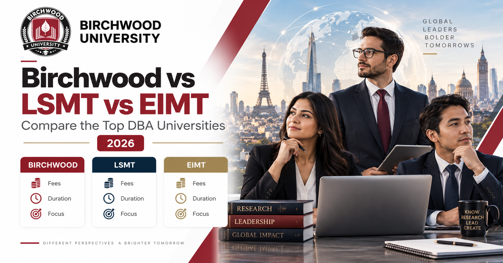 Birchwood, LSMT & EIMT Compare the Top Universities for DBA 2026